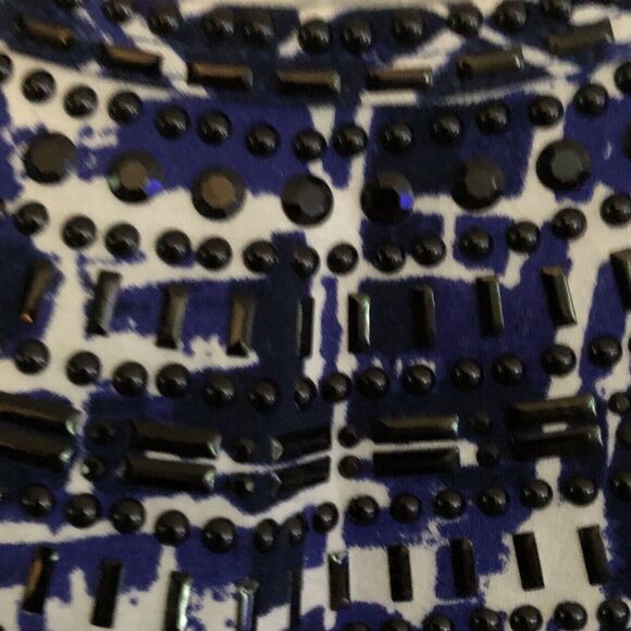 St John Sport Bead Embellished Knit Top Womens Size L Flutter Sleeve Scoop Neck - Picture 9 of 14